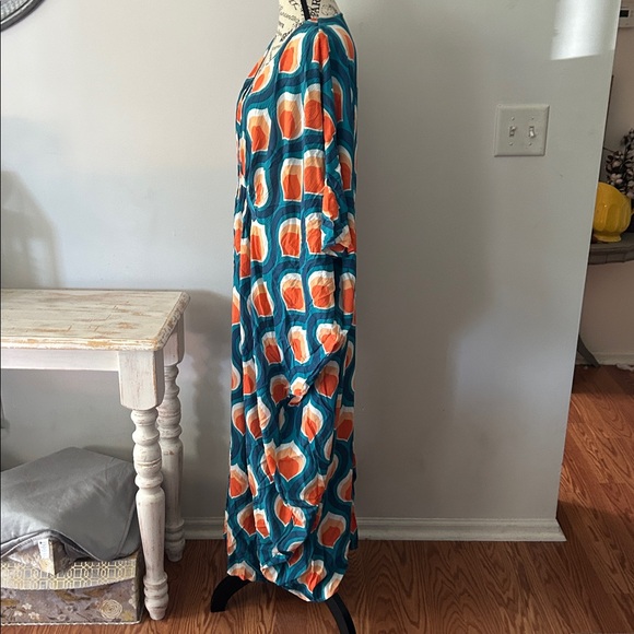 Free People Blue and Orange Maxi Dress - Picture 6 of 9